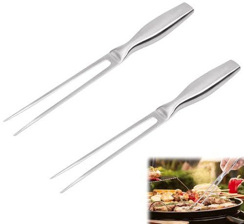 Forchette da carne in acciaio inox, resistenti e resistenti, per cucina, barbecue, tacchino, arrosto, 2 pezzi