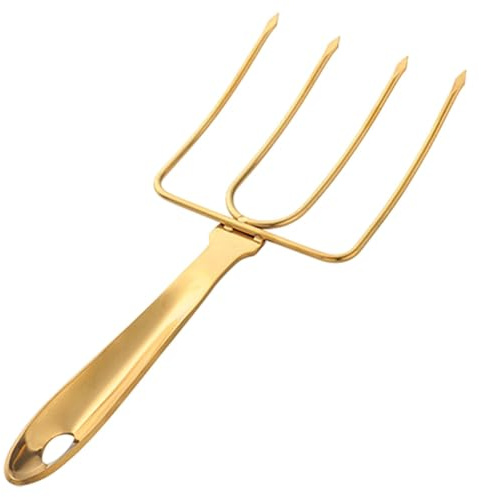 TAIZhiChen Forchetta in Acciaio Inossidabile, Forchetta per Bistecca, Forchettone Professionale per Impieghi Gravosi, Forchettone per Pollame per Barbecue Da Cam, Oro