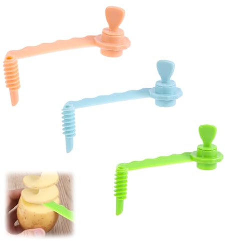 lasuroa 3uds Cortadores en Espiral para Patata, Creador de Papas Tornado Cortador Manual Verduras con Mango Ergonómico Herramienta de Cocina para Pepino Zanahoria Manzana (3 Colores)