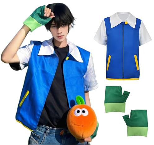 bechoanigel Anime Cosplay kostym, klassisk animekostym, blå jacka, handskset, cosplay, anime, vuxna, unisex, karneval, kostym för halloween, temafester, scenföreställningar, vardagskläder, Blua, XL