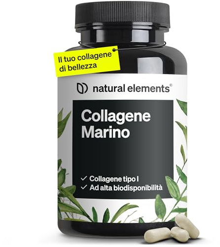 Collagene Marino – 180 Capsule – 1.000 mg di Collagene Idrolizzato – Collagene Marino Tipo 1 – Peptidi di Collagene ad Alta Purezza – Senza Additivi Inutili – Sviluppato e Controllato in Germania