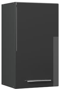 Vicco Hängeschrank Fame-Line, Anthrazit Hochglanz, 40 cm | MDF-Front · Soft-Close · 2 Einlegeböden · Metallgriffe · ✓ Praktischer Stauraum