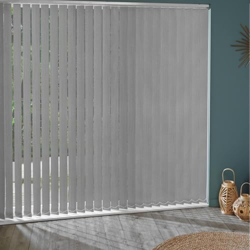 HDEYRSX Cortina Lamas Verticales Gris,Persianas Verticales Opacas,Estores Verticales para Ventana,Filtro de luz,Dar privacidad,para la Oficina o casa,Personalizables,Ancho x Alto (60cm x 125cm)