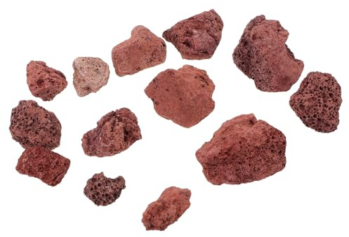 VICASKY Pierre Volcanique Filtrante Rouge Foncé 500g pour Aquarium, Matériau Filtrant et Naturel, Gravier Décoratif pour Habitat Aquatique, Ornement pour Bassin Poisson, Filtration