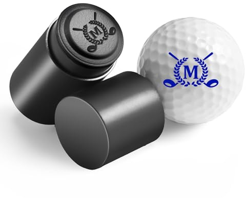 Joomsical Golfball-Stempel, selbstfärbender, wiederverwendbarer Golfball-Stempel, Marker, Identifizierung des Golfstempels für Golfer, Väter, Ruhestand (Buchstabe M)