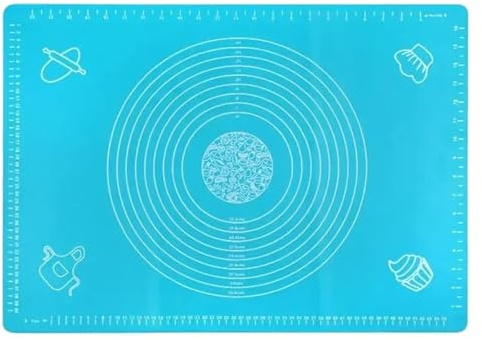 Tappetini stendipasta Tappetino for impastare in silicone di grandi dimensioni, superficie antiaderente, tappetino for stendere l'impasto con bilancia(Blue,40x30)