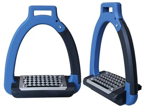 Gralara Étriers Ouverts à Charnière pour Cavaliers Adultes | Étriers de Selle en Aluminium avec Semelle Antidérapante en Acier Inoxydable, Accessoire d'Équitation Robustes