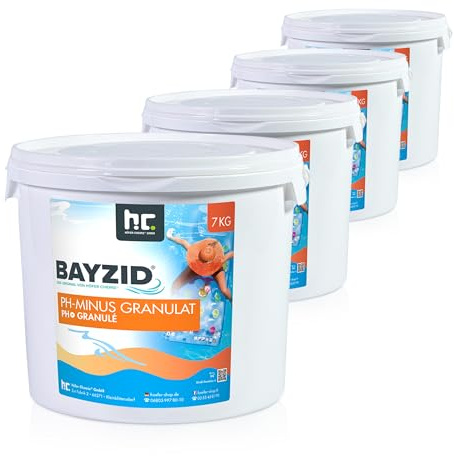 Höfer Chemie 4 x 7 kg pH Senker Granulat zur Senkung des pH Werts im Pool - pH Minus für Schwimmbad & Spa