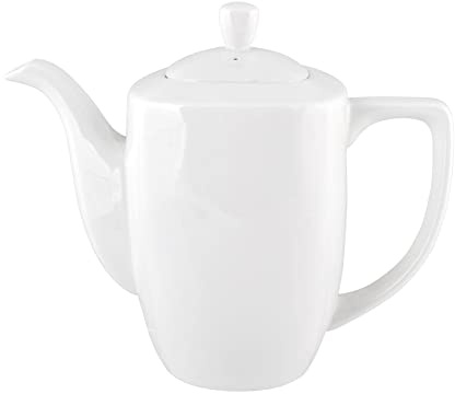 H&H Quadrato Bone China Cc1065 Moka Caffettiere E Guarnizioni, Bianco, 6 Pezzi