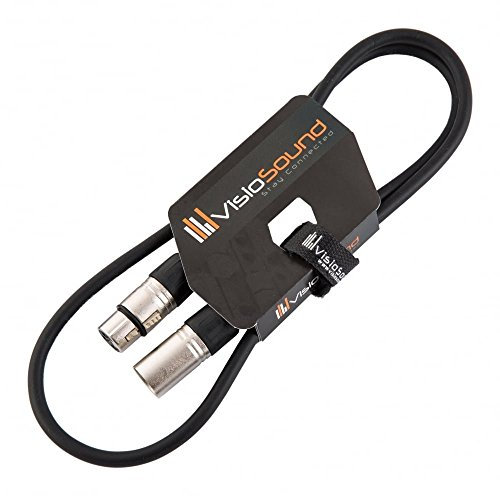 VisioSound Male to Female XLR Mic Lead/Balanced Microphone/Mic Patch Cable / 7 Colours 1m Black