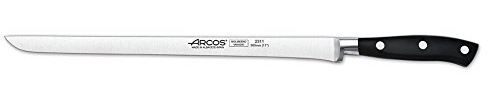 Arcos Serie Riviera - Schneidmesser Schinkenmesser - Klinge aus Nitrum geschmiedetem Edelstahl 300 mm - HandGriff Polyoxymethylen (POM) Farbe Schwarz