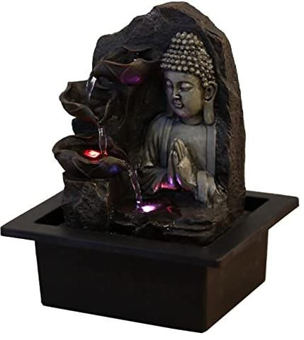 Zen'Light SPIRITUALITE - Fuente de polirresina de Color marrón Oscuro, 21 x 21 x 26 cm.