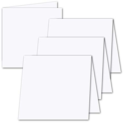 50x Falt-Einleger für quadratische Doppel-Karten - hochweiß - 148 x 296 mm (148 x 148 mm gefaltet) - von GUSTAV NEUSER