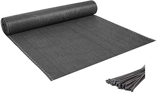 Laneetal Zaunblende Sichtschutz Windschutz Staubschutz Schattierwert mit Kabelbinder, Sonnenschutz für Garten Balkon Sportplatz Gelände, Schattiergewebe 150 g/m², Anthrazit, 2x15m