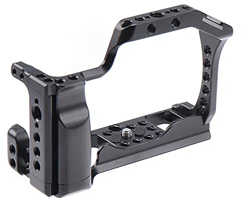 FOTGA Cage pour appareil photo - Stabilisateur en alliage d'aluminium avec sabot à chaussures froides et vis 1/4 3/8 - Pour appareil photo sans miroir Canon EOS M50 Mark II/M50/M5