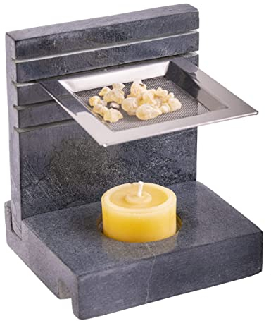 Berk Weihrauchbrenner verstellbar für Weihrauch Räuchern & spirituelle Geschenke für Rauhnächte - Räucherstövchen höhenverstellbar mit Sieb aus indischem Speckstein - Räucherzubehör