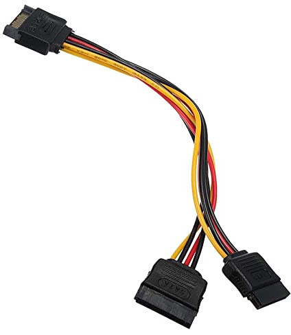 ezqnirk 1pcs 20cm SATA II Disque dur Puissance 15pin SATA Mâle à 2 Femme Splitter Disquets HDD Power 15Pin Y 1 à 2 Câble d'extension