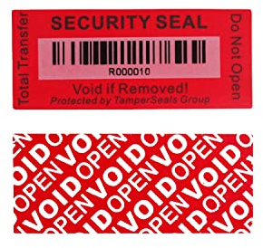 100 Stück 25x60mm Rot Total-transfer Sicherheits Garantie Void Etiketten | mit Barcodes, Sofortige Void Nachricht, Ultradicke Void Schicht, Universelle Oberfläche, SGS RoHs, für Garantie & Beweis