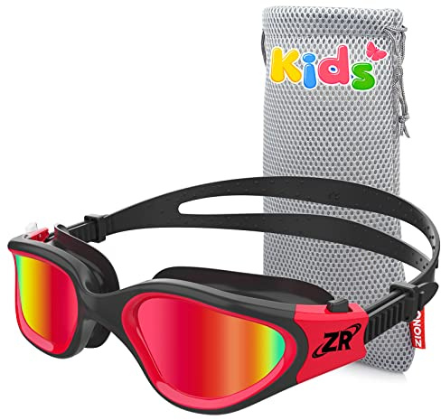 ZIONOR G1MINI - Occhialini da nuoto per bambini, polarizzati/non polarizzati, comodi per bambini, anti nebbia, protezione UV, per ragazze e ragazzi (anni 6-14)