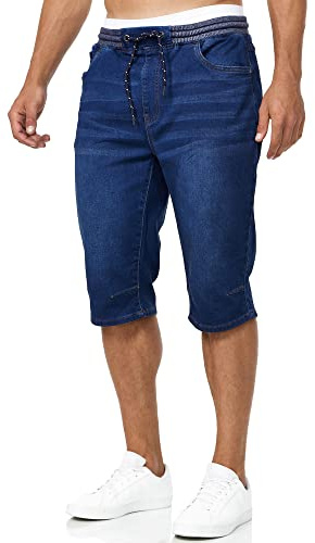 Indicode Hommes Vasile Jeans Shorts | Pantalon Court en Jean à 5 Poches Blue XL