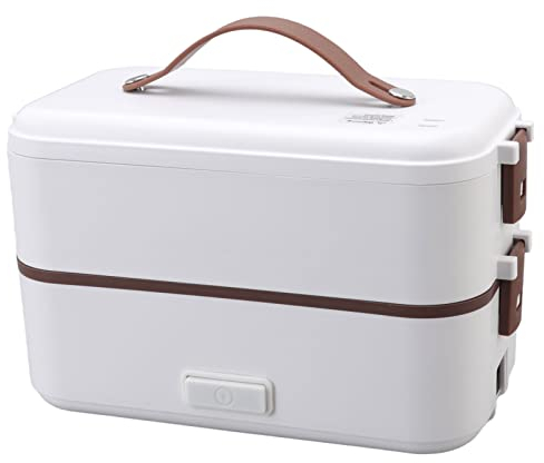 Portapranzo Elettrico, Scaldavivande Portatile da 0,8 Litri, Portapranzo a Doppio Strato 20 Minuti di Riscaldamento Rapido Contenitore per Alimenti in Acciaio Inossidabile Box Al