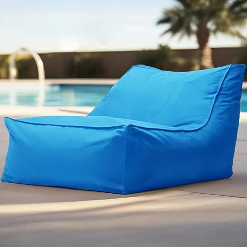 SXBCyan Housse de Pouf Chaises (sans Remplissage) Imperméable Pouf Exterieur pour Adultes Oxford Chaise Longue Pouf de Plage Jardin Plage Camp Pouf Canapé Lit Puff Salon(Sky Blue)