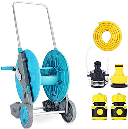 Gartenschlauch-Wagen-Set mit 3/4-Zoll-Schlauch für Rasen, Terrassen und Bauernhöfe, ideal für Bewässerungs- und Reinigungsarbeiten, Geschenk für die Familie