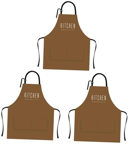 Amosfun 3 stücke Kochschürzen für Küche Wasserdicht und Ölbeständig Zufällige Muster Praktische Haushaltsschürzen für Damen und Jugendliche Ideal für Bbq und Kochen