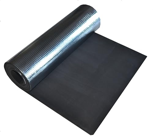 Wärmeisolierend Aluminiumbeschichtung Thermo Isomatte für Camping (Schwarz)