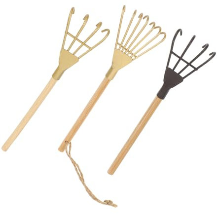 TOYANDONA 3St Mini-Grill Kinder gartenwerkzeug gartengeräte Kinder Metall Handgrubber Rechen Desktop-Zubehör Heimzubehör Heimverpflanzungsrechen Mehrzweck-Kleinrechen Topfpflanze Strauch