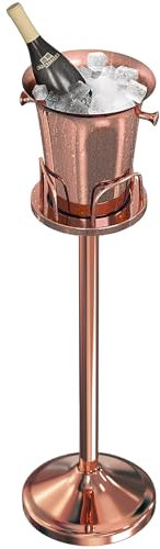 Secchiello per ghiaccio con supporto, in acciaio inox, per vino, birra, karaoke, bar, barbecue, feste, matrimoni, 5,4 kg, 5 l, 1 confezione