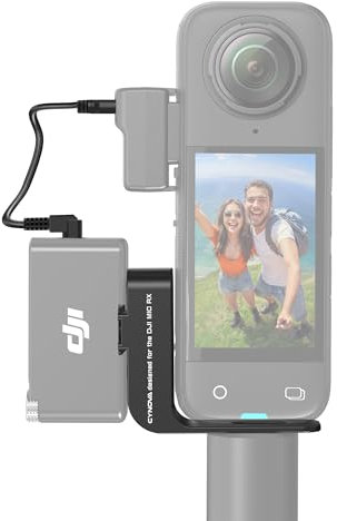 CYNOVA Cold Shoe per accessori Insta360 X4, supporto microfono wireless DJI MIC 2 RX Lavalier (non adatto per Mic Mini)
