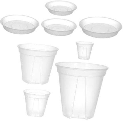 POPETPOP 4sätze Orchideentopf Aus Kunststoff Kleiner Pflanztopf Transparent Mit Tabletts Für Anzucht Und Blumenkübel Atmungsaktiv Für Orchideen