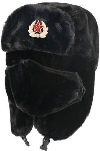 Chapeaux D'hiver Pour Hommes, Chapeaux Chauds Pour Hommes, Cadeaux D'hiver Pour Hommes, Chapeaux Russes Pour Hommes Et Femmes, Chapeaux Thermiques Avec Oreillettes Et Masque Coupe-Vent Amovible, Chape