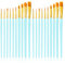 Quelcc 20 Pcs Paint Brush Set, Small Acrylic Paint Brushes, Different Sizes, for Acrylic Oil Watercolor Gouache Face Painting (Light Blue)