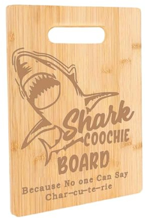 Tablero De Madera Con Forma De Tiburón, Tabla De Embutidos De Doble Cara, Soporte De Queso Gourmet, Tabla De Cortar Única Para Carnes, Mariscos, Filetes Y - Ideal Para