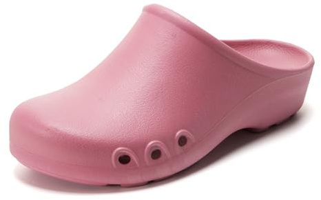 ANNO Soft Medical Clogs EVA Nurse Surgical Shoes Unisex Anti-Slip Garden Chef shoes for Men Women Healthcare Workers Mules Slippers Arch Support (Pink, Adult, Men, 8, Numeric Range, US Footwear Size System, 9, Medium)