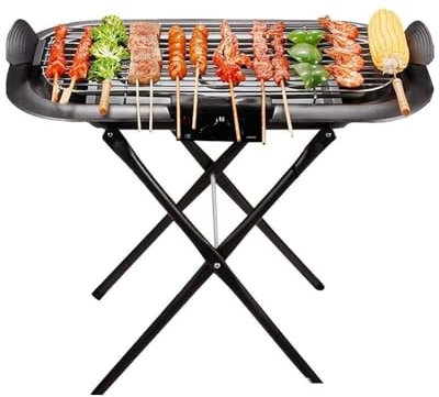 X&Z-XAOY Barbacoa Eléctrica Parrilla Sin Humo Portátil para Exteriores E Interiores Parrilla De Carbón 2 En 1 Parrilla De Barbacoa Portátil Y Fácil De Limpiar Multi-Funcional La Parrilla BBQ