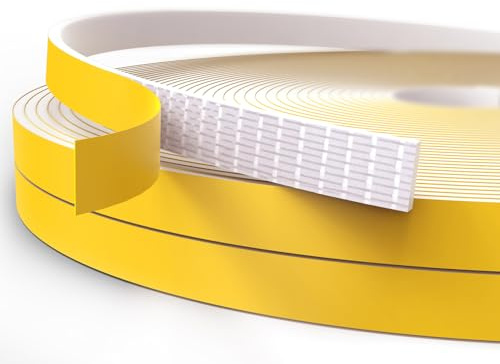 Dichtungsband Türdichtung Selbstklebend, Fensterdichtung Siegel Streifen 6mm(B) x 1.5mm(D) Lärm Schalldämmung Wasserdicht Gummidichtung Abdichtungsband für Türen Fenster Gesamtlänge 20M Lang Weiß