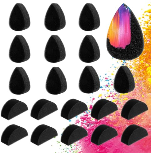 Grevosea 20 Stück Make up Schwamm Schminkschwamm Gesichtsbemalung 2 Stile Face Paint Schwamm Wiederverwendbar Schwämme Körperbemalungs Schwamm für Make up Karneval Halloween Mottoparty DIY Kunstwerke