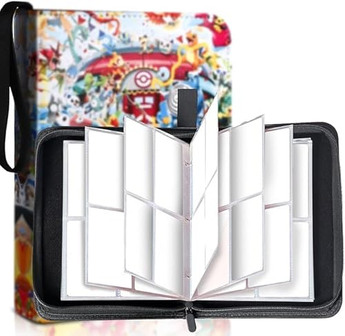 Album per Carte, Raccoglitore per Carte, Album di Carte Collezionabili, PU con Cerniera, 60 Pagine e può Contenere 480 Carte,Raccoglitore Porta Carte da Collezione di Giochi