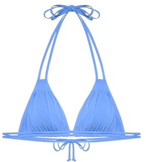 YAMAMAY - Bikini Parte Alta a Triangolo Senza Ferretto, Imbottitura Removibile, Donna, Iconic, Denim, monocromo