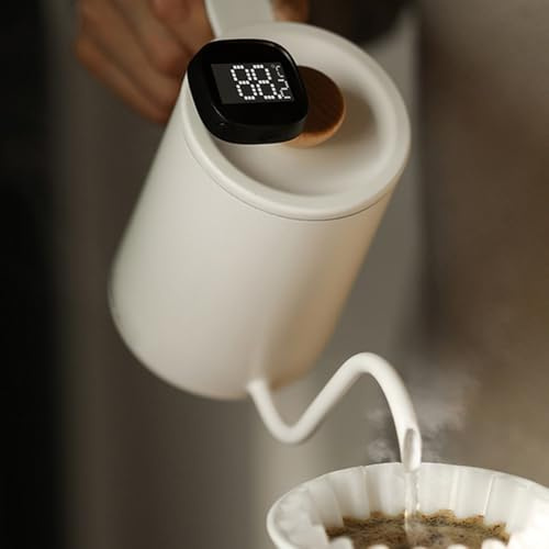 FACAIIO Termometro digitale da caffè con latte per penna artistica, per schiumare il latte in acciaio inox, sonda per espresso, cappuccino, barbecue, cucina, campeggio, nero