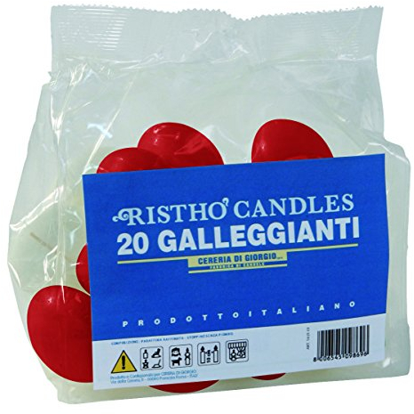 Cereria di Giorgio Risthò Schwimmkerzen, Wachs, Rot, 4,5 x 4,5 x 2,5 cm