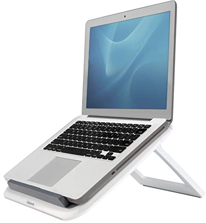 Fellowes Laptop Ständer I-Spire Quick Lift, höhenverstellbar, klappbar, portabel, für Notebooks bis 17 Zoll, weiß