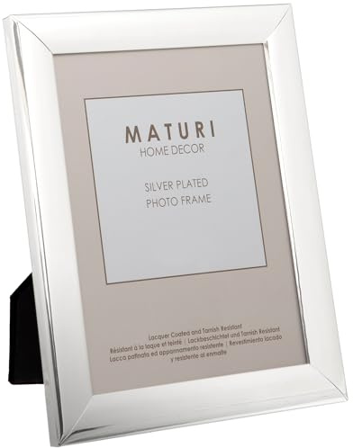 Maturi Marco de fotos chapado en plata - Acabado de borde curvo 20 x 25 cm