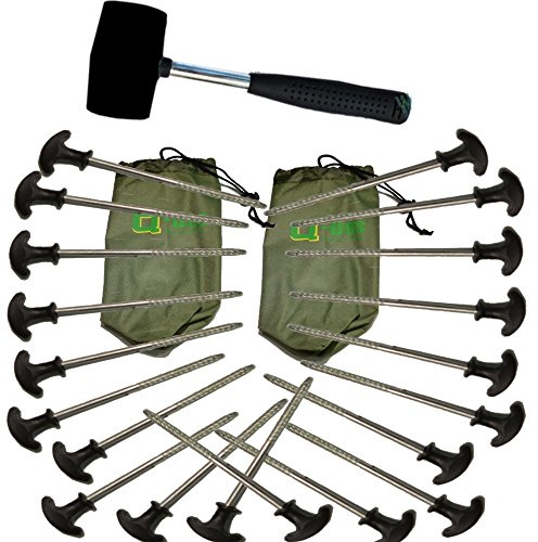 Bivvy Pegs x 20 With Mallet for Fishing Bivvy / Umbrella