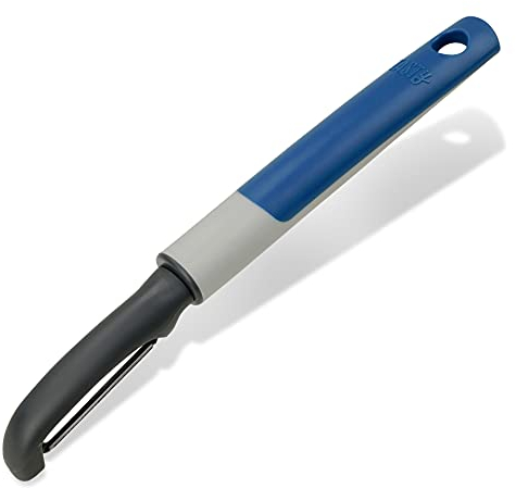 Tasty Pelador de Verduras y Frutas, Pelador Giratorio, Pelador de Patatas de Acero Inoxidable y Nylon, Mango Suave y Antideslizante de Polipropileno y Elastómero, 20.5x2.5 cm, 1 ud.