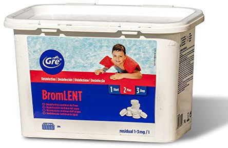 Gre 76025 - Bromo in pastiglie da 20gr - Brom lent 1 KG Ideale per Piscina e Spa Idromassaggio