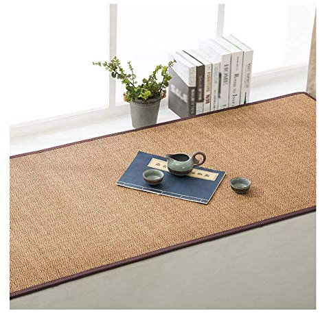 Bambus Teppich für Erker Fenster Kissen Wohnzimmer Schlafzimmer Sommer Schlafmatte Anpassen rutschfeste Teppiche, 12 mm dick, 2 Farben (Farbe: Braun, Größe: 150x200cm)